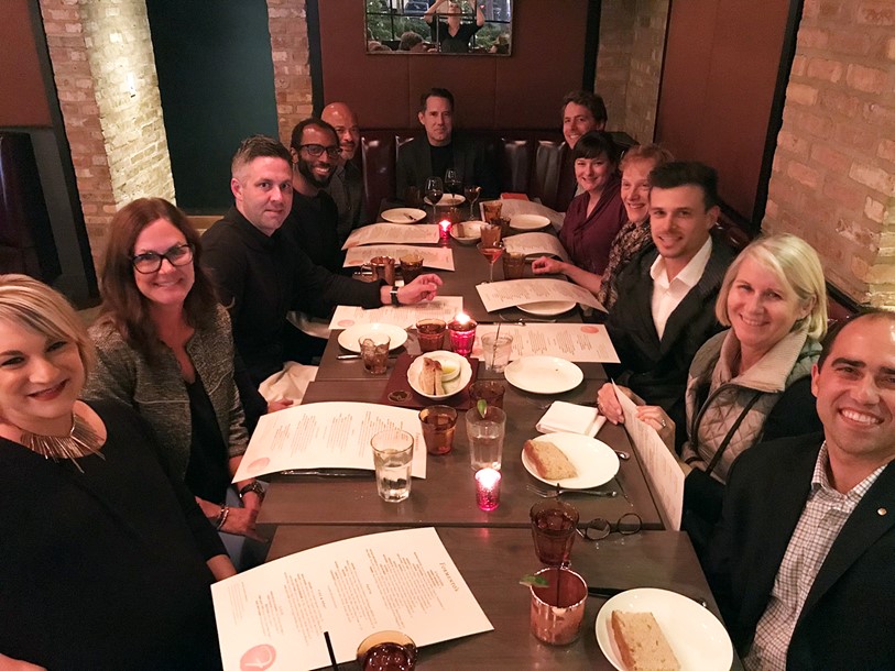 The final dinner of Chicago Design Retreat 18, shared with new and former colleagues